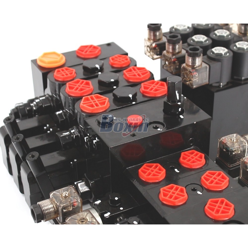 DCV100E et DCV58 Électro-hydraulique et solénoïde 6 tiroirs Distributeur directionnel sectionnel detail image